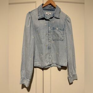 Kensie Jeans Daisy Puff Sleeve Denim Shirt